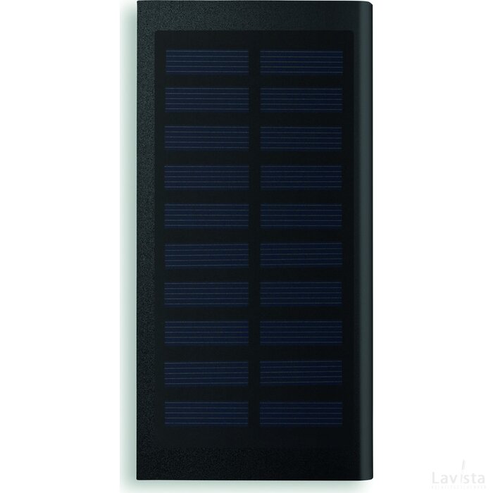Powerbank 8000 mah Solar powerflat zwart