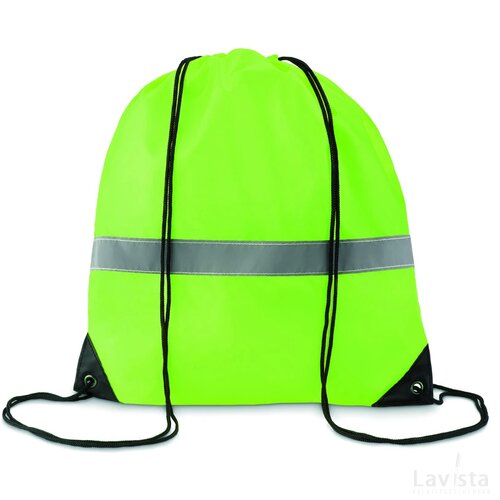 Rugzak met koord Stripe neon geel