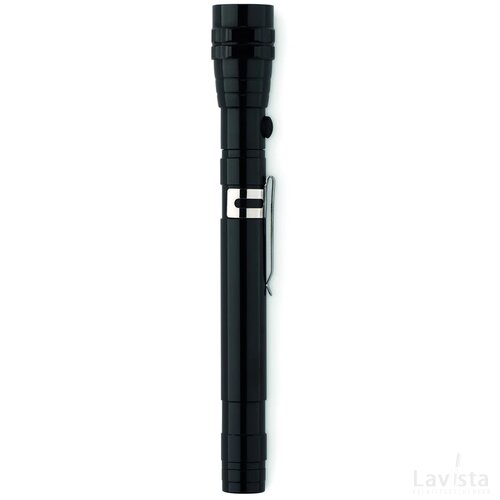 Uitschuifbare alum zaklamp Strech-torch zwart