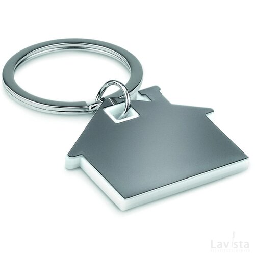 Huisvormige sleutelhanger Imba wit