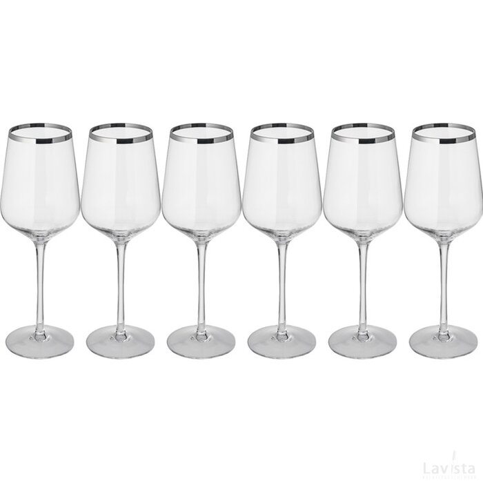 Set 6 witte wijnglazen Werra transparant