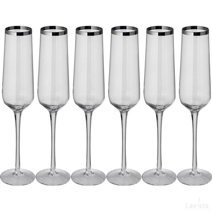 Set 6 champagneglazen Nahe transparant