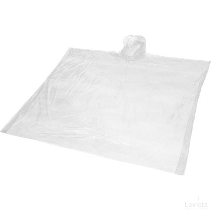 Ziva wegwerp regenponcho met opbergtasje Wit