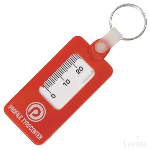 Bandenprofiel meter / sleutelhanger Rood