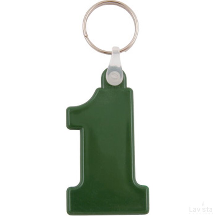 Plastic sleutelhanger Nr. 1 Groen