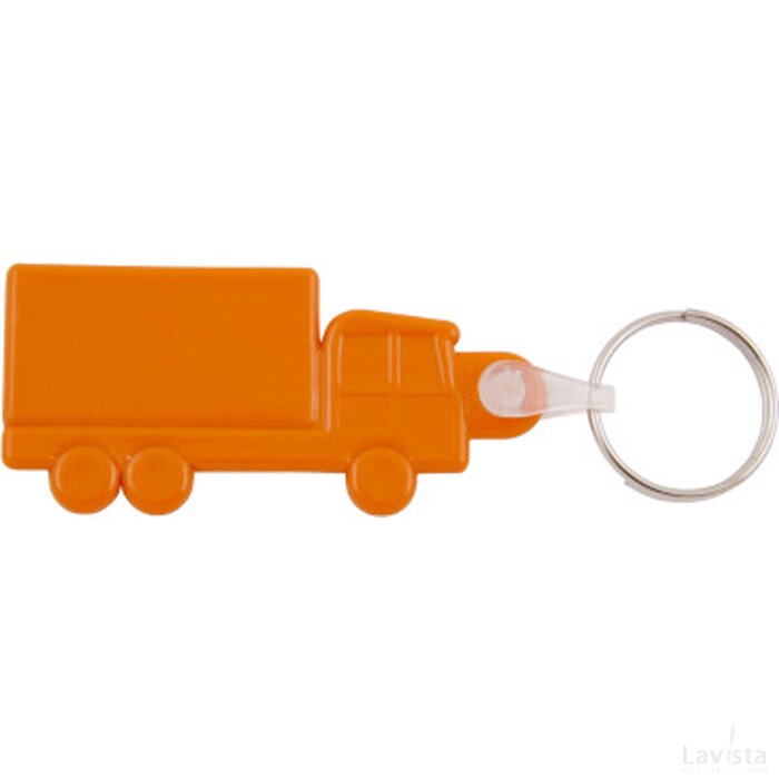 Plastic sleutelhanger “truck” Oranje