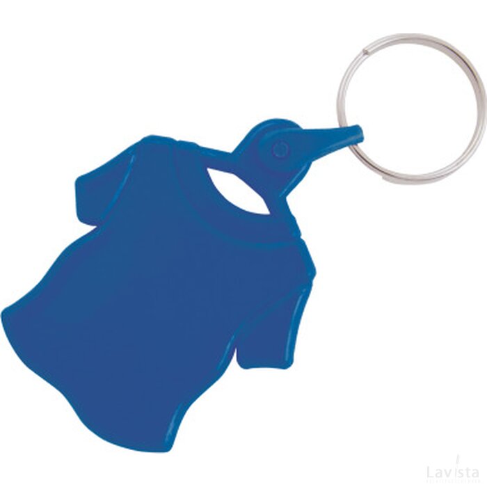 Plastic sleutelhanger “T-shirt” Blauw