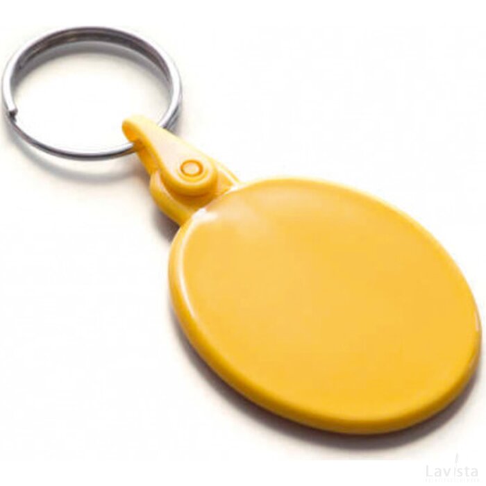 Plastic sleutelhanger “ovaal” Geel