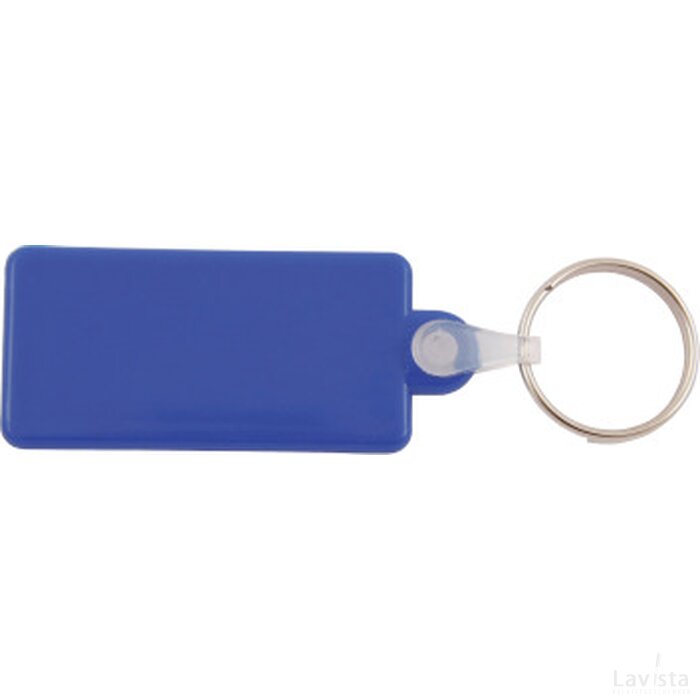 Plastic sleutelhanger “rechthoek” Blauw
