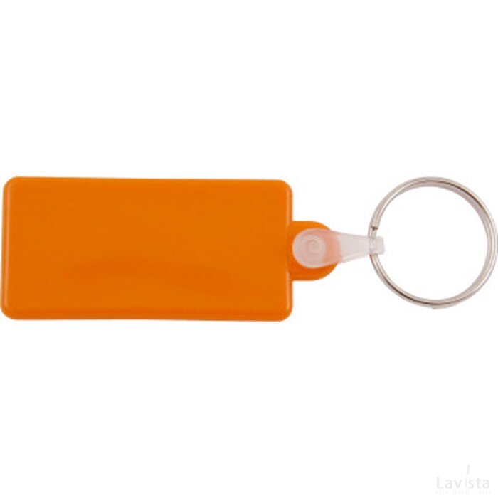 Plastic sleutelhanger “rechthoek” Oranje