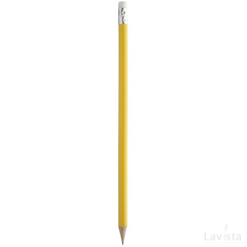 Geslepen potlood met witte gum Geel