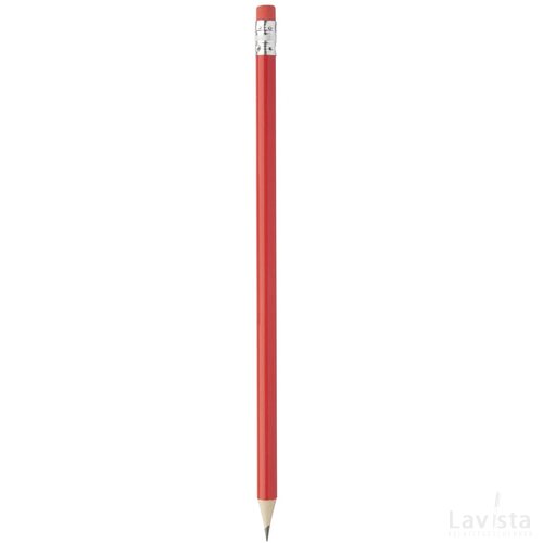 Geslepen potlood met gekleurde gum Rood