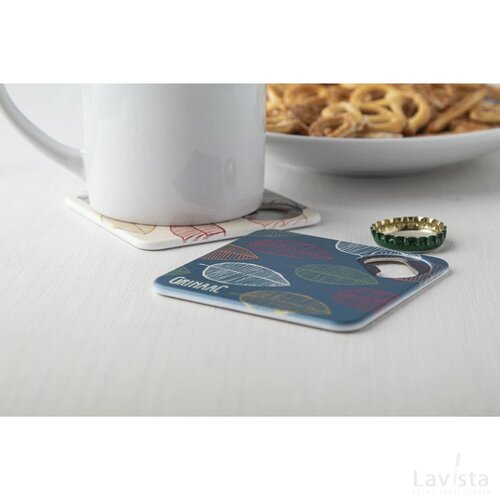Onderzetter met flesopener Wit