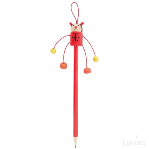 Potlood met leuk figuurtje Rood