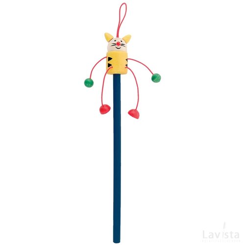 Potlood met leuk figuurtje Blauw