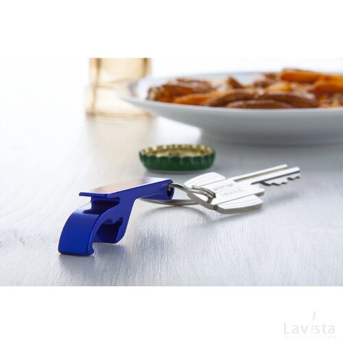 Flessenopener Met Sleutelhanger Kobalt Blauw