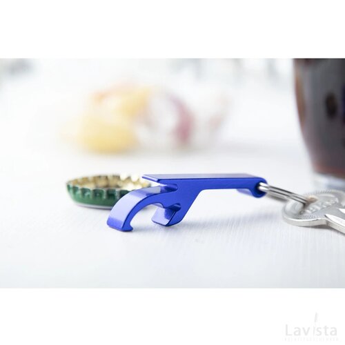 Flessenopener Met Sleutelhanger Kobalt Blauw