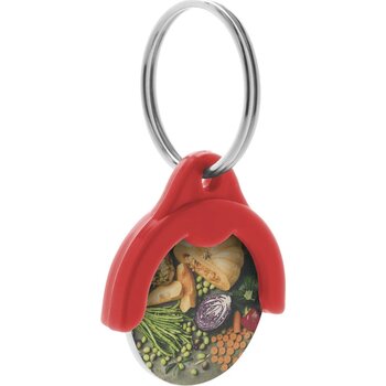 Token Winkelwagenmuntje Sleutelhanger Rood