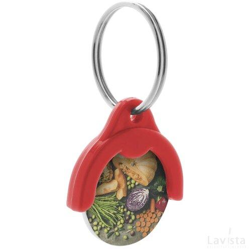 Token Winkelwagenmuntje Sleutelhanger Rood