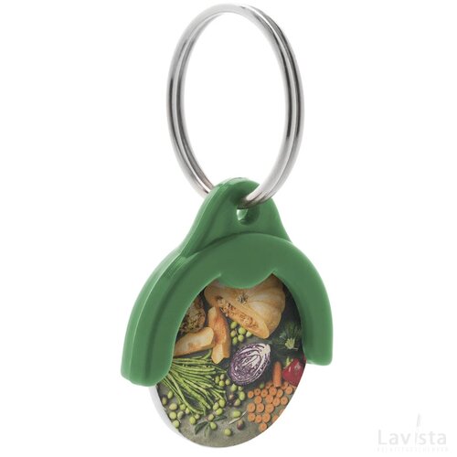 Token Winkelwagenmuntje Sleutelhanger Groen