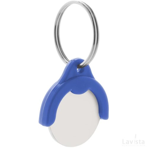 Token Winkelwagenmuntje Sleutelhanger (Kobalt) Blauw