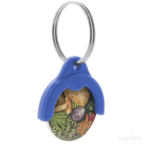 Token Winkelwagenmuntje Sleutelhanger (Kobalt) Blauw