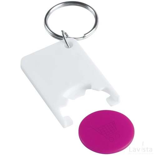 Zabax Munt Sleutelhanger Roze