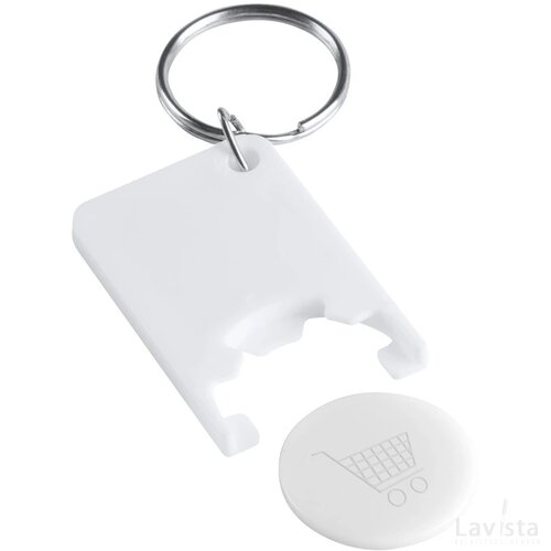 Zabax Munt Sleutelhanger Wit