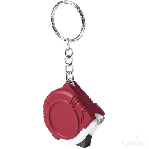 Mini rolmaat met sleutelhanger Rood