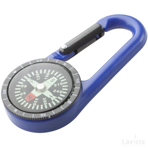 Plastic Karabijnhaak Met Kompas Blauw