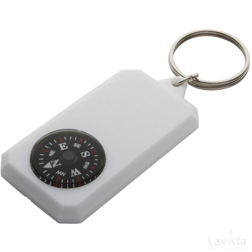 Sleutelhanger Met Kompas Wit