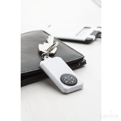 Sleutelhanger Met Kompas Wit