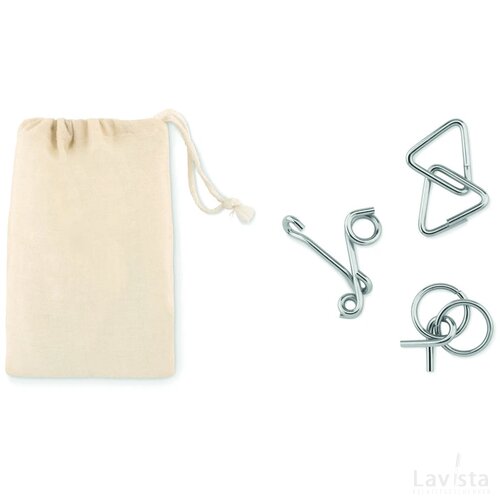 Set van 3 denkspelletjes Threenats beige