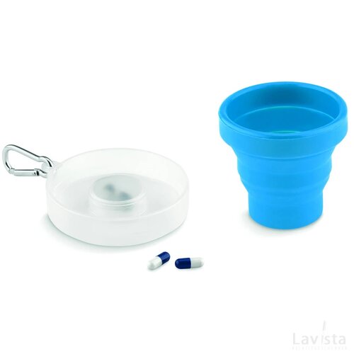 Opvouwbare siliconen beker Cup pill blauw