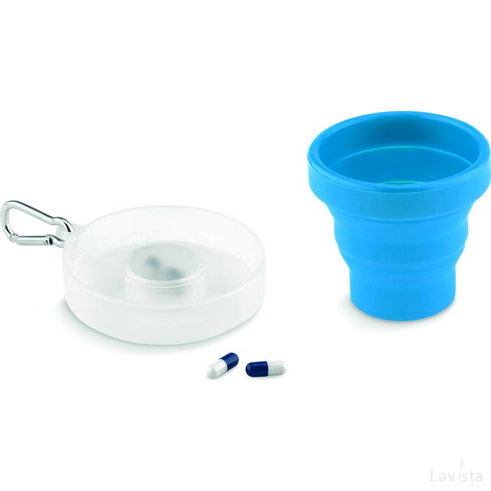 Opvouwbare siliconen beker Cup pill blauw