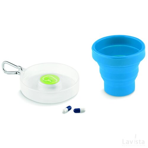 Opvouwbare siliconen beker Cup pill blauw