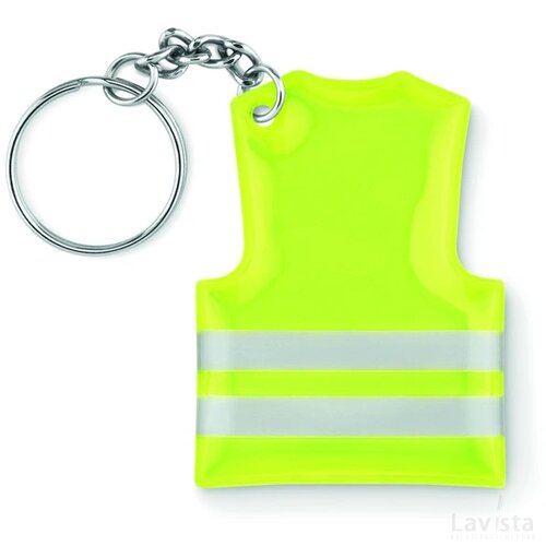 Sleutelhanger veiligheidsvest Visible ring neon geel