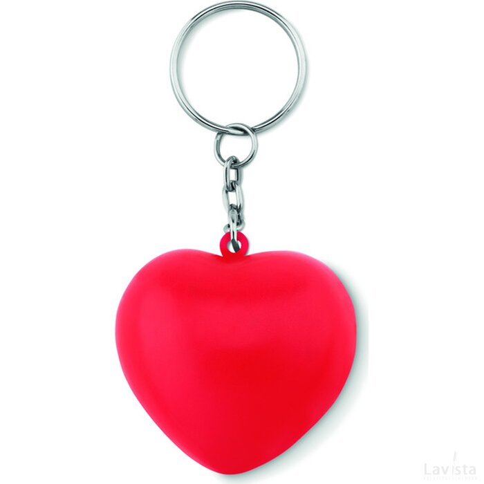 Sleutelhanger met pu hart Lovy ring rood