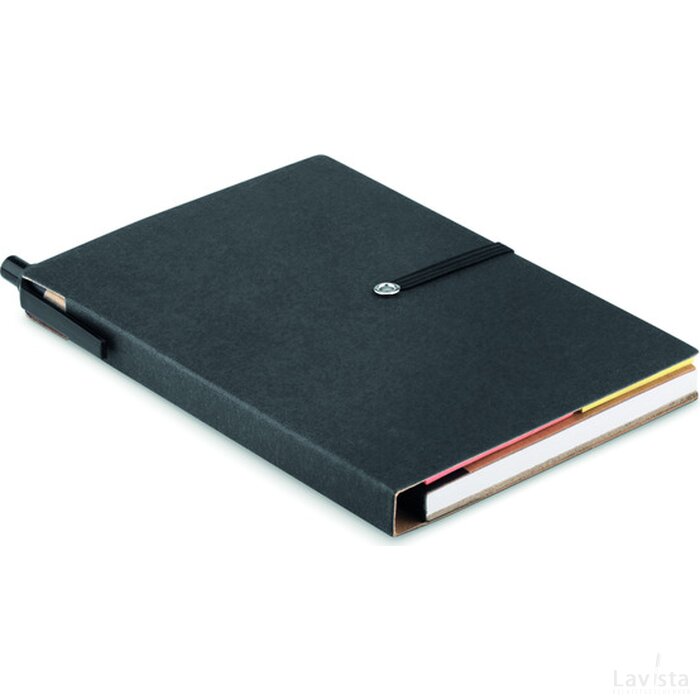 Gerecycled notitieboekje pen Reconote zwart