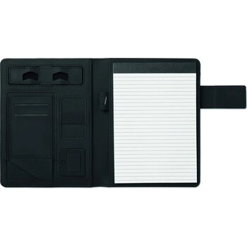 A5 schrijfmap met powerbank Powernoty zwart