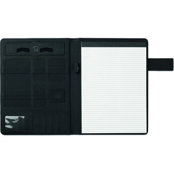 A4 schrijfmap met powerbank Powerfoldy zwart