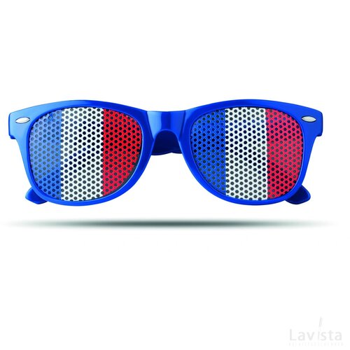 Zonnebril met vlag Flag fun royal blauw