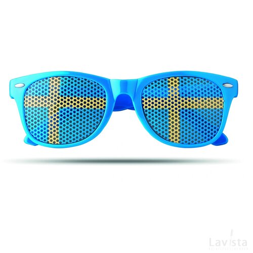 Zonnebril met vlag Flag fun blauw