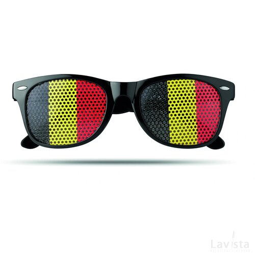 Zonnebril met vlag Flag fun zwart