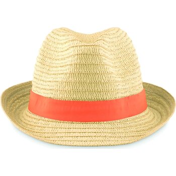 Strohoed naturel Boogie oranje