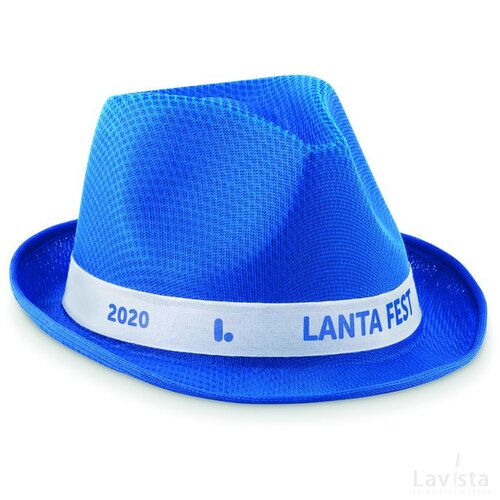 Polyester zonnehoed Woogie royal blauw