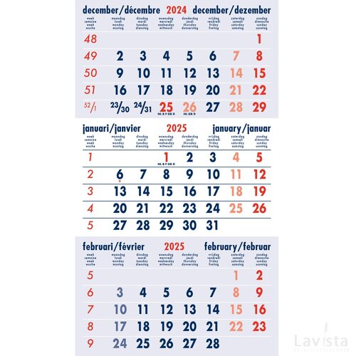 3 maands bureaukalender