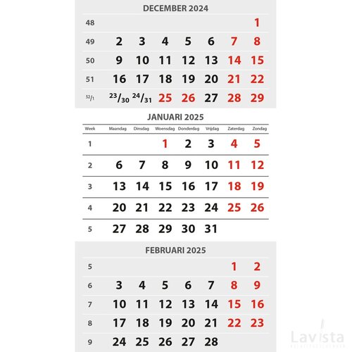 3 maands bureaukalender