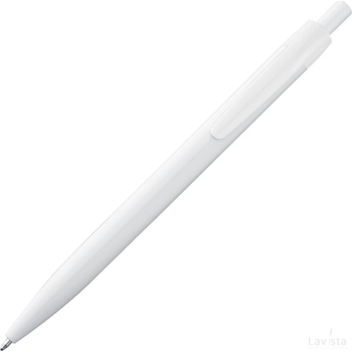 Kunststof pen met gekleurde clip wit