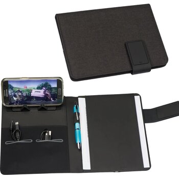 Notitieboek DIN A5 met geïntegreerde powerbank wit